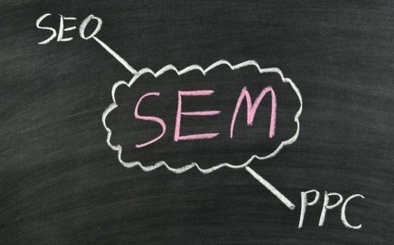 SEO SEM PPP written on chalkboard