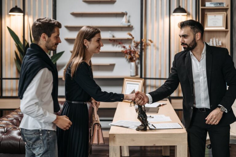 Man and Woman Shaking Hands